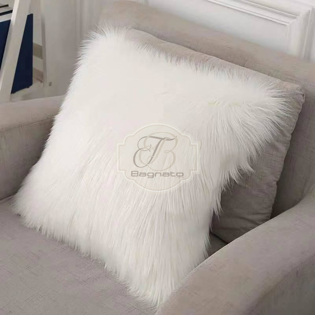 Cuscino Imbottito Pelliccia Bianco