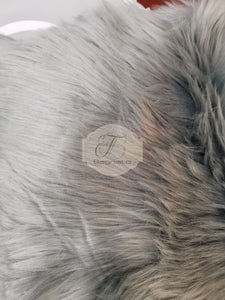 Cuscino Imbottito Pelliccia Grigio