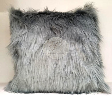 Cuscino Imbottito Pelliccia Grigio