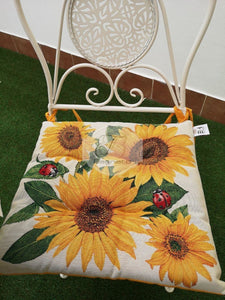 Cuscino Sedia Set 2 Pezzi Gobelin Sunflower Coprisedia