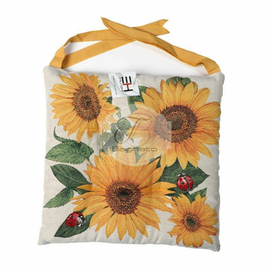 Cuscino Sedia Set 2 Pezzi Gobelin Sunflower Coprisedia