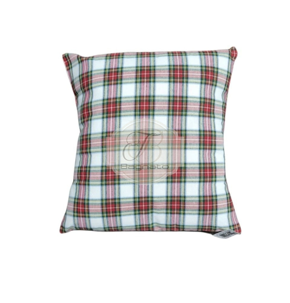 Cuscino White Cube Christmas Tartan Imbottito