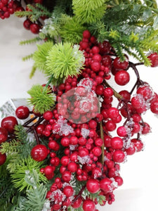 Ghirlanda Pino Con Bacche Rosse Small
