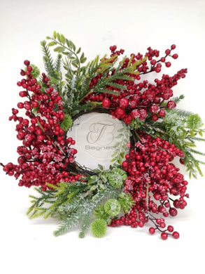 Ghirlanda Pino Con Bacche Rosse Small