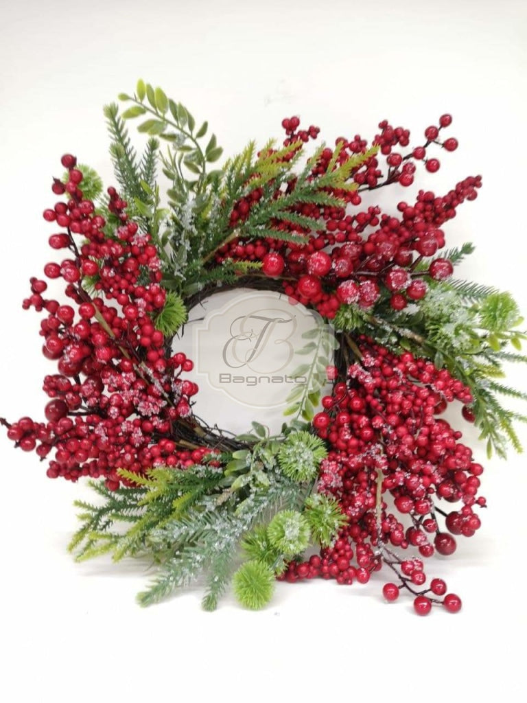 Ghirlanda Pino Con Bacche Rosse Small