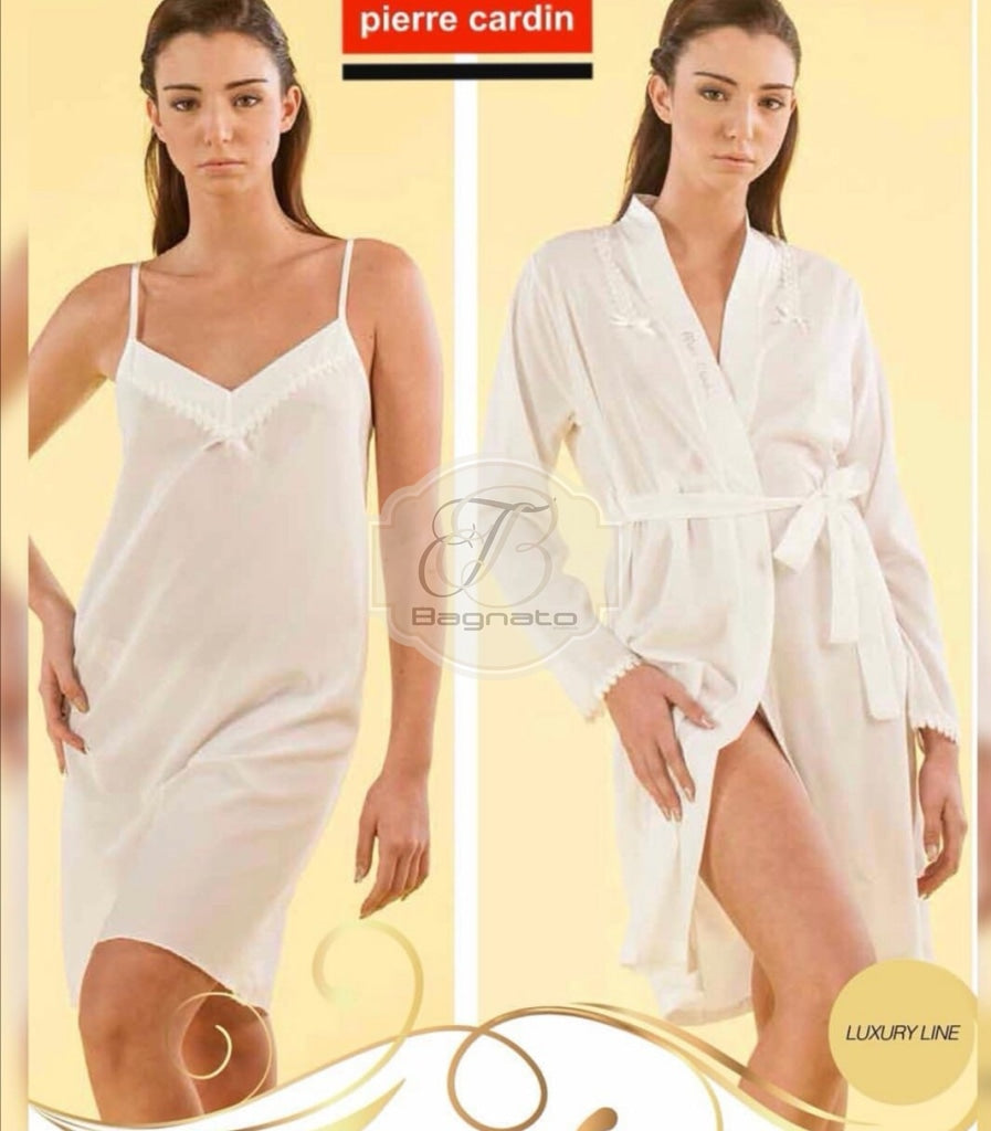Parure camicia da notte raso setificato Pierre Cardin - Bagnato Arredotessile