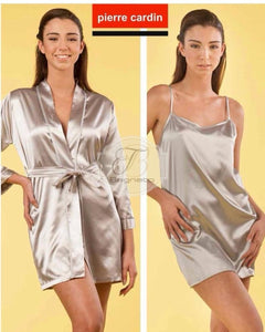 Parure camicia da notte raso setificato Pierre Cardin - Bagnato Arredotessile