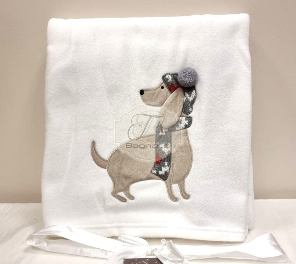 Plaid Preziosa Dog Bianco
