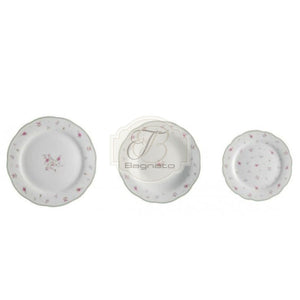 Servizio piatti 18 Pezzi Brandani Pink Flower - Bagnato Arredotessile