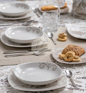 Servizio Piatti Set 18 Pezzi Deco Porcellana Brandani Piatti