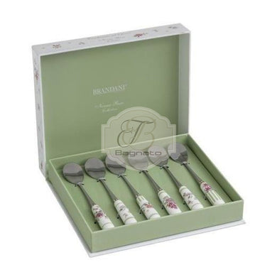 Set 6 Cucchiaini acciaio inox con manico in ceramica - Bagnato Arredotessile