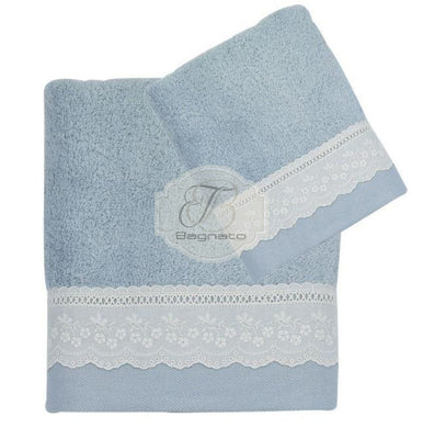 Set Asciugamani 1 + Pizzo Preziosa Turchese Asciugamani