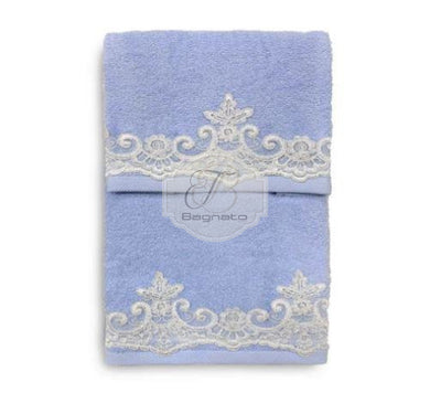 Set Asciugamani 1+1 Nausicaa Pizzo Azzurro Asciugamani
