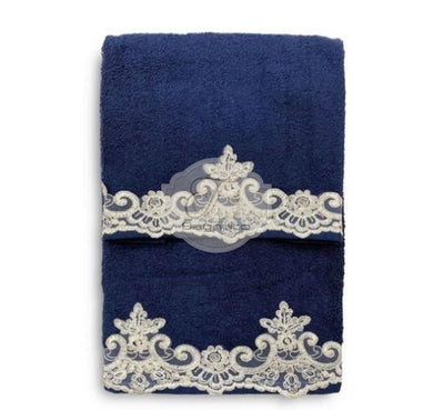 Set Asciugamani 1+1 Nausicaa Pizzo Blu Asciugamani