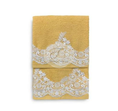 Set Asciugamani 1+1 Nausicaa Pizzo Giallo Asciugamani