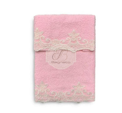 Set Asciugamani 1+1 Nausicaa Pizzo Rosa Asciugamani