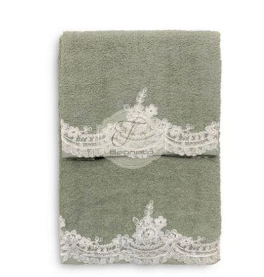 Set Asciugamani 1+1 Nausicaa Pizzo Verde Asciugamani