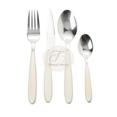 Set posate avorio 16 pezzi acciaio inox Brandani - Bagnato Arredotessile