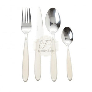 Set posate avorio 16 pezzi acciaio inox Brandani - Bagnato Arredotessile