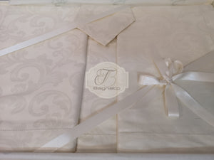 Tovaglia con tovaglioli Art Damasco Luxury - Bagnato Arredotessile
