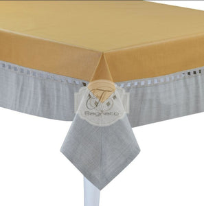 Tovaglia Tavola Lino E Cotone Ikebana 6 Posti Giallo