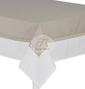 Tovaglia Tavola Lino E Cotone Ikebana 6 Posti Naturale